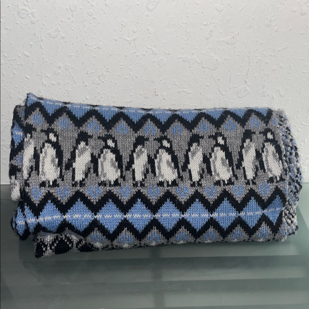 Vera Bradley Cozy Scarf in the Playful Penguins pattern.